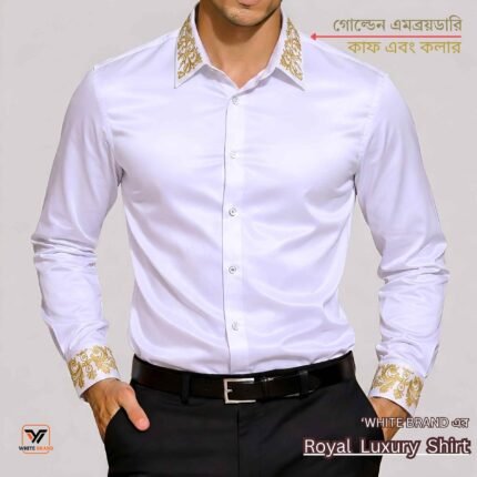 Royal Luxury Embroidery Shirt - White